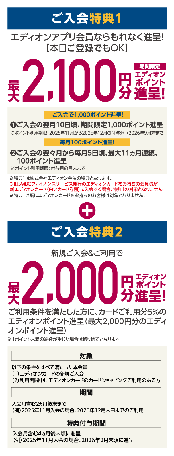 ご入会特典1、2