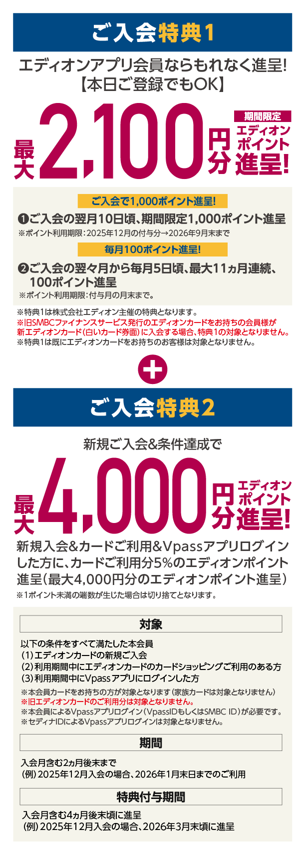 ご入会特典1、2