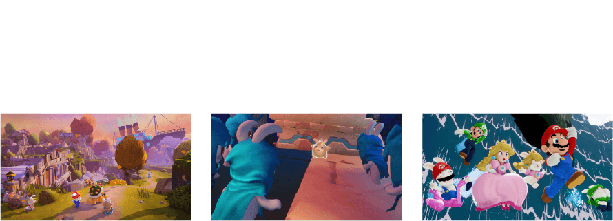 突如現れた悪い敵たちによって、宇宙は大ピンチに。彼らの狙いは、星の子「チコ」と「ラビッツ」の融合によって生まれた「スパークス」。マリオとラビッツたちは、スパークスたちを助け出し、宇宙に平和を取り戻すため、さまざまな惑星を巡る冒険に出ます。