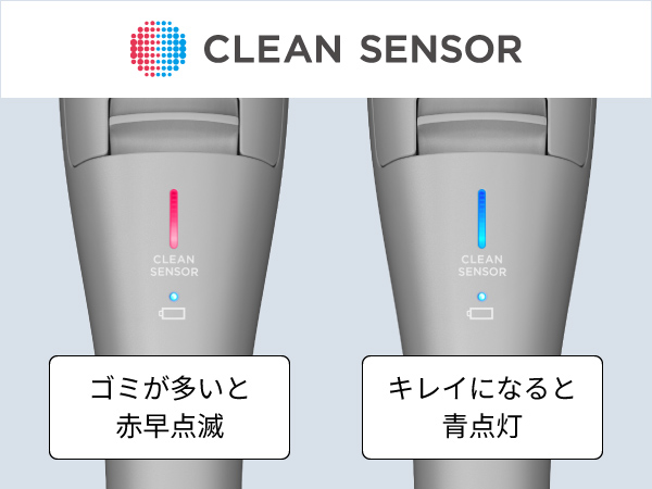 センサーの力で、ゴミを取りきる。お手入れも簡単