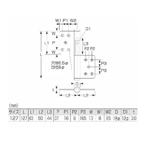 丸喜金属本社 KJ旗丁番127ミリ マットブラック ビス付 FC656KV-1953117-イメージ2