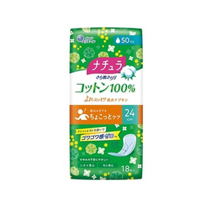 大王製紙 ナチュラ/さら肌さらり コットン100% よれスッキリ吸水ナプキン 18P FCT7067-イメージ1