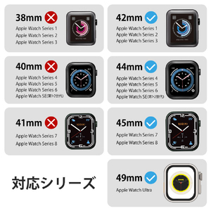 エレコム Apple Watch(45/44/42mm)用ハイブリッドレザーバンド MINIO ホリゾンネイビー×ミスティブラウン AW-45BDMNONV-イメージ4