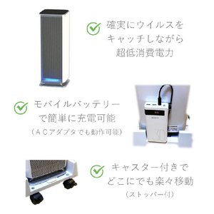 Green Core Tech コードレス式空気清浄機 Belle Air BA-300-CO2-BK1-イメージ5