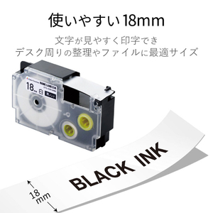 カラークリエーション ネームランド 互換テープカードリッジ CTC-CXR18WE-イメージ4