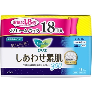 KAO ロリエ しあわせ素肌 多い 夜用羽つき 18個 FCU9944-イメージ2