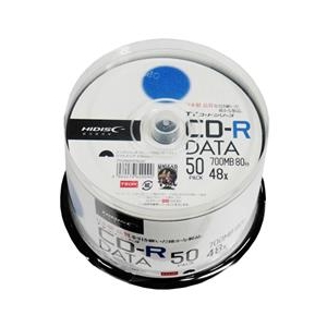 磁気研究所 データ用CD-R 700MB 1-48倍速対応 インクジェットプリンタ対応 50枚入り HI DISC TYシリーズ TYCR80YP50SP-イメージ1