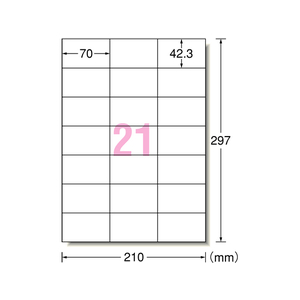 エーワン ラベルシール[ハイグレード] A4 21面 20枚 F877507-75421-イメージ1