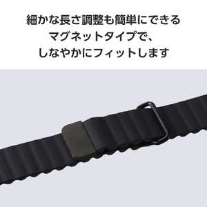 エレコム Apple Watch用 ソフトレザーバンド マグネットタイプ(46/49/45/44/42mm) ブラック AW-45BDLMAGBK-イメージ6