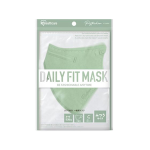 アイリスオーヤマ DAILYFITMASK立体 ふつう 5枚入 ピスタチオ FCU8484-RK-F5SXA-イメージ1