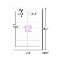 エーワン PPCラベル インチ改行 宛名表示用A4 12面 100枚 F877296-28273