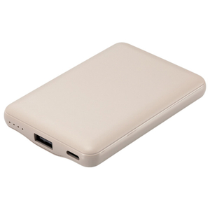 エレコム &me 薄型コンパクトモバイルバッテリー(5000mAh/3A/C×1+A×1) グレージュ DE-C45-5000GB-イメージ1