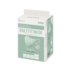 アイリスオーヤマ DAILYFITMASK立体 ふつう 30枚入 ピスタチオ FCU8489-RK-F30SXA-イメージ1