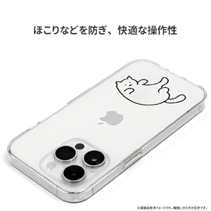 AKAN iPhone 16用ソフトクリアケース 猫ちゃんはリラックス中 AK27019I16-イメージ7