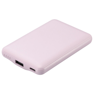 エレコム &me 薄型コンパクトモバイルバッテリー(5000mAh/3A/C×1+A×1) ラベンダー DE-C45-5000PU-イメージ1