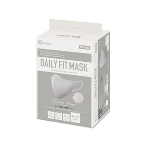 アイリスオーヤマ DAILYFITMASK立体 ふつう 30枚入 ニュアンスグレー FCU8491-RK-F30SXH-イメージ1