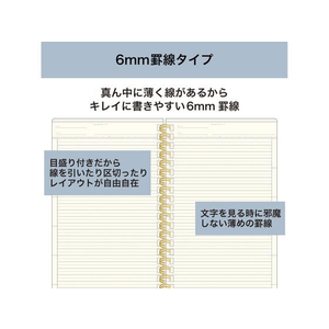 LABCLIP ミーツプランナー キーノート B6スリム 6mm罫線 グレー FCC8210-22A-MTNT06-GY-イメージ2