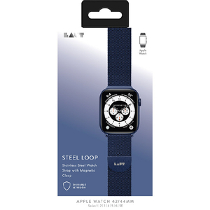 LAUT Apple Watch 1/2/3/4/5/6/SE 42/44mm用バンド STEEL LOOP ネイビーブルー L_AWL_ST_BL-イメージ2