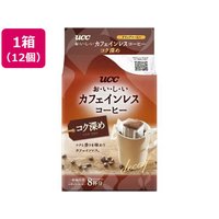 UCC おいしいカフェインレスコーヒー ドリップコーヒー コク深め 8杯分*12 FCT9202-350774