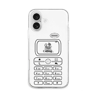 AKAN iPhone 16用ソフトクリアケース レトロコール AK27029I16