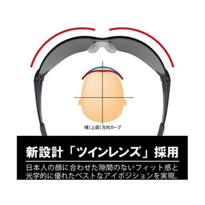 山本光学 一眼型セーフティグラス レンズテンプルカラーライトスモーク FC335FM-3756611-イメージ2