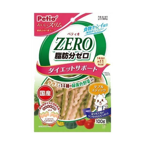 ペティオ おいしくスリム脂肪分ゼロ ダブルスティック ササミと14種の緑黄色野菜入100g ｼﾎﾞｳｾﾞﾛﾀﾞﾌﾞﾙｻｻﾐﾔｻｲ100G-イメージ1