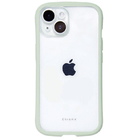 NATURAL design iPhone 15用背面型ケース Chrome-CLEAR ピスタチオ IP23-61-CHC09