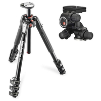 Manfrotto 190プロアルミニウム4段三脚+410ギア付き雲台キット JP-MK190A4-410