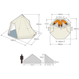キャプテンスタッグ CSクラシックス ワンポールテント DXオクタゴン460UV FCL8384-UA-47-イメージ10
