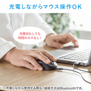 サンワサプライ 静音BluetoothブルーLEDマウス(充電式) ブラック MA-BBS308BK-イメージ15