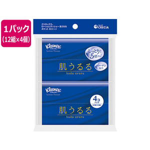 クレシア クリネックスティシュー ローション 肌うるる ポケットティッシュ 4コパック FCV2559-47017-イメージ1