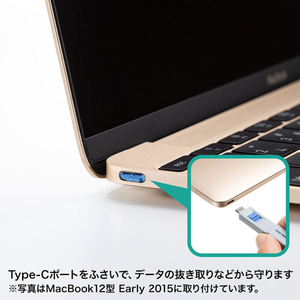 サンワサプライ TypeCポート取付けセキュリティ ブルー SLE-46S-BL-イメージ4