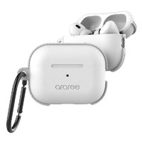 araree AirPods Pro(第2/1世代)用ソフトケース POPS カラビナ付き ホワイト AR25043APP2