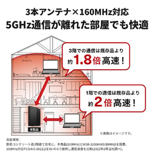 バッファロー 無線LAN親機11ax/ac/n/a/g/b 2401+573Mbps ブラック WSR-3000AX4P-BK-イメージ3