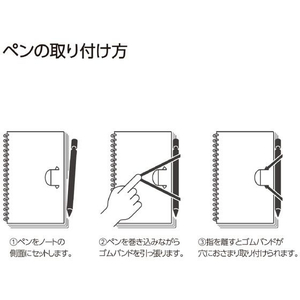 コクヨ ソフトリングノート ペノット 5mm方眼 A5変形 ブラック FC827MZ-ｽ-SP137S5-D-イメージ3