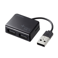 サンワサプライ カードリーダー付きUSB2．0ハブ ブラック USB-2HC319BK