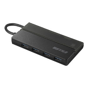 BUFFALO USB3．2(Gen1) Type-C バスパワーハブ(4ポート) ケーブル収納 ブラック BSH4U130C1BK-イメージ1