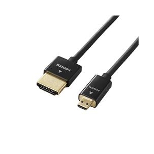 エレコム カメラ接続用HDMIケーブル(HDMI microタイプ) 2．0m ブラック DGW-HD14SSU20BK-イメージ1