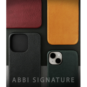 ABBI SIGNATURE iPhone 14/13用VINTAGE イタリアンレザーバックカバー ブラック ABS24052I14BK-イメージ16