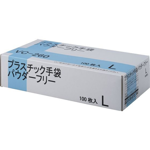 伊藤忠リーテイルリンク プラスチック手袋 パウダーフリー L 100枚 FCC1921-VC-260L-イメージ1