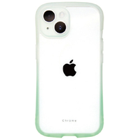 NATURAL design iPhone 15用背面型ケース Chrome-gradation ホワイトミント IP23-61-CHCG06