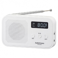 オーム電機 2バンドハンディラジオ AudioComm ホワイト RAD-H225N-W