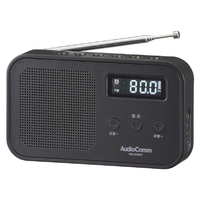 オーム電機 2バンドハンディラジオ AudioComm ブラック RAD-H225N-K