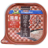 ドギーマンハヤシ 紗 国産 牛正肉六穀と鶏ササミ入り 100g ｻﾔｺｸｻﾝｷﾞﾕｳﾛﾂﾄｸｻｻﾐ100G