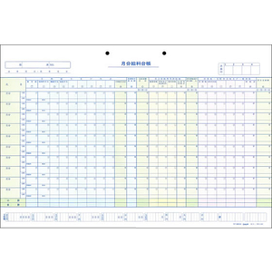 日本法令 2枚複写ヨコ式給料明細書兼給料台帳 F803995-イメージ1