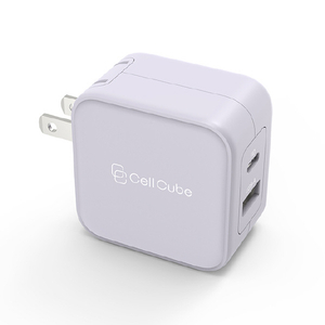 CellCube 2ポートUSB-C Fast Charger (12w + PD20w) ライトパープル CC-AC07-0580-イメージ1