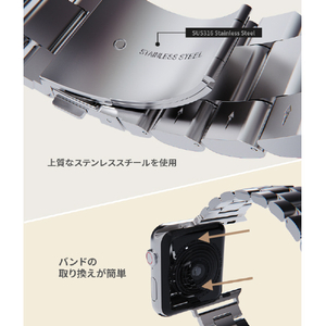 miak Apple Watch  42/41/40/38mm用METAL BAND シルバー SFBMA-W3840SL-イメージ6