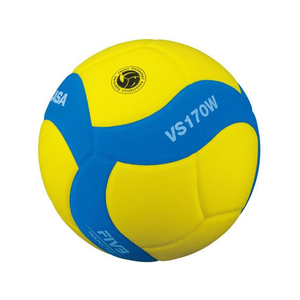 ミカサ FIVB公認スマイルバレー 5号 イエロー／ブルー FC663SH-VS170W-Y-BL-イメージ2