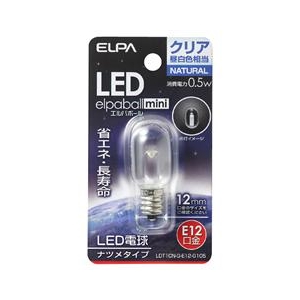 エルパ LED電球 E12口金 全光束18lm(0．5Wナツメタイプ相当) クリア昼白色 1個入り elpaball mini LDT1CN-G-E12-G105-イメージ1