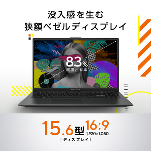 ASUS ノートパソコン Vivobook Go 15 オリジナル ミックスブラック E1504FA-R5165WSBLE4-イメージ2